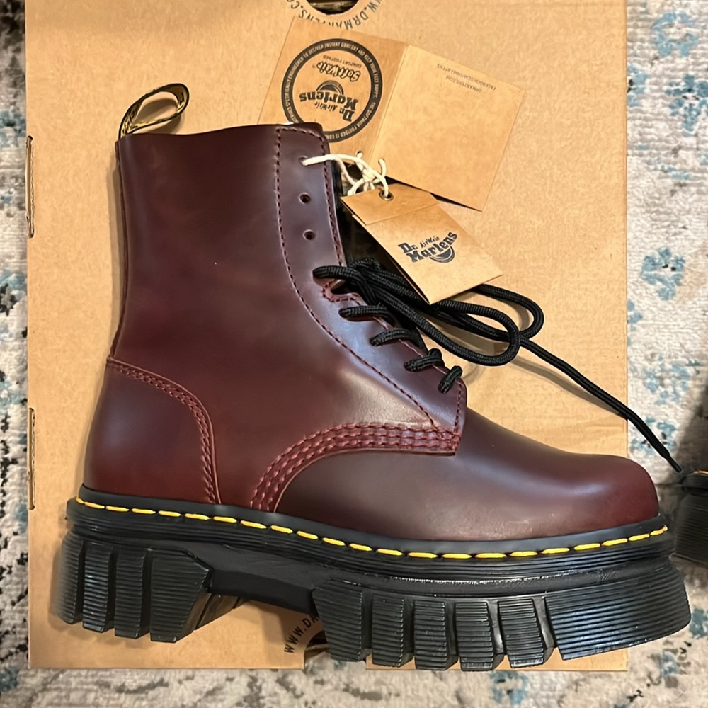 NWT Dr. Martens Audrick Brando Platform Leather Boots UK 4/US 6 - Picture 13 of 17